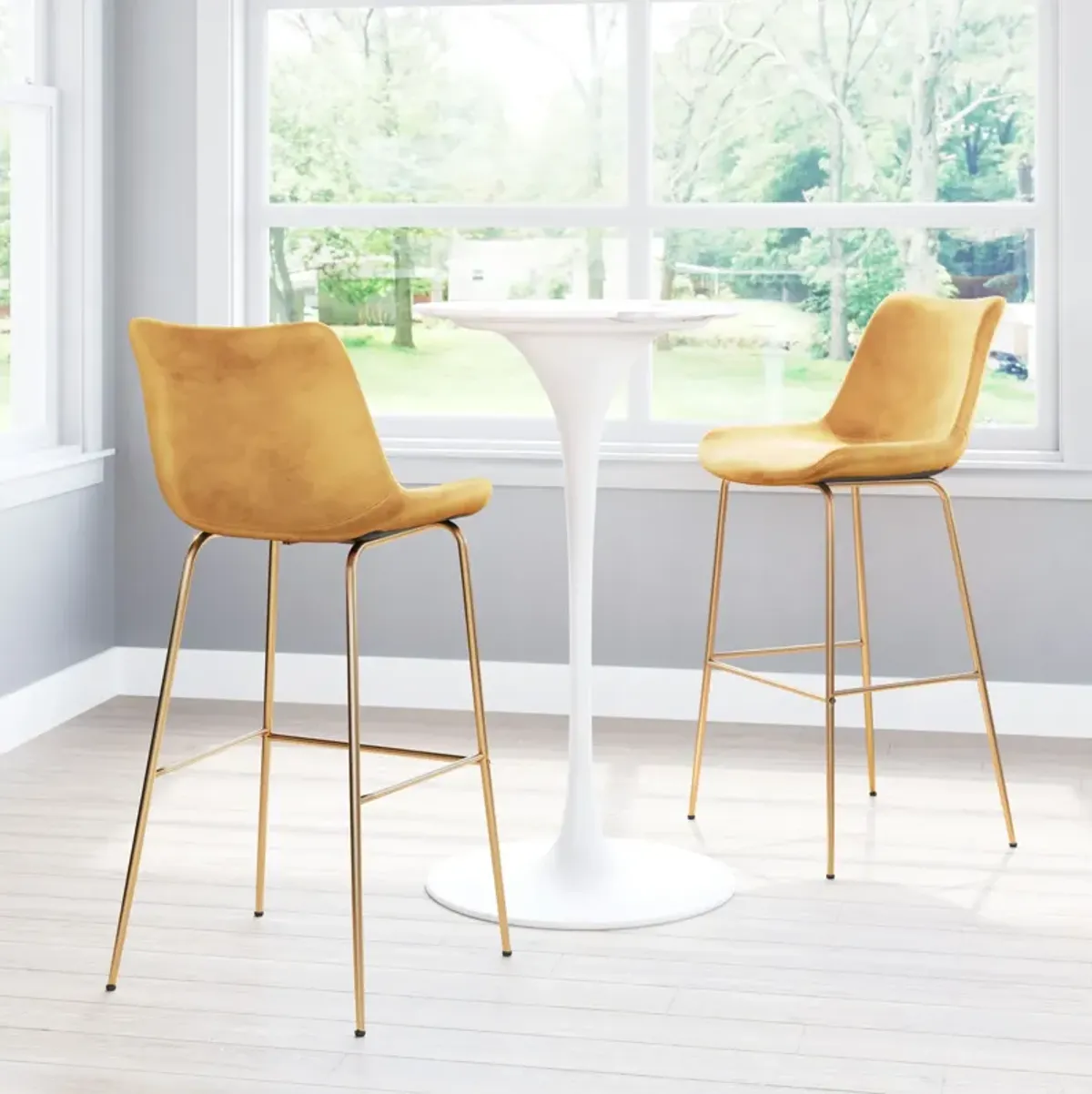 David Bar Stool - Yellow/Gold