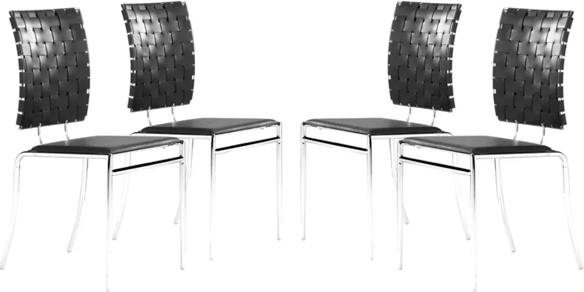 Maverick Set of 4 Dining Chairs - Black