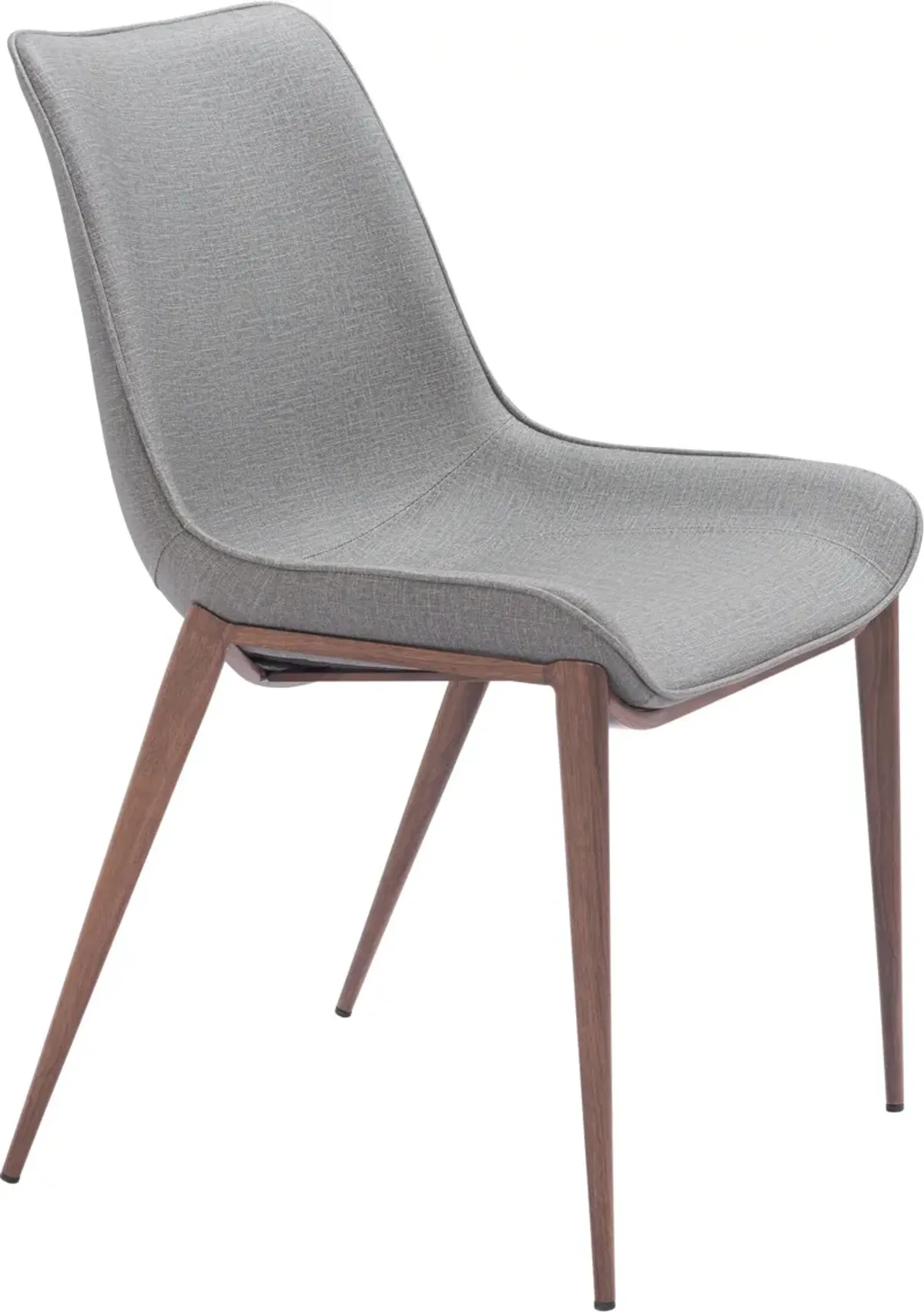 Millie Set of 2 Dining Chairs - Gray/Walnut