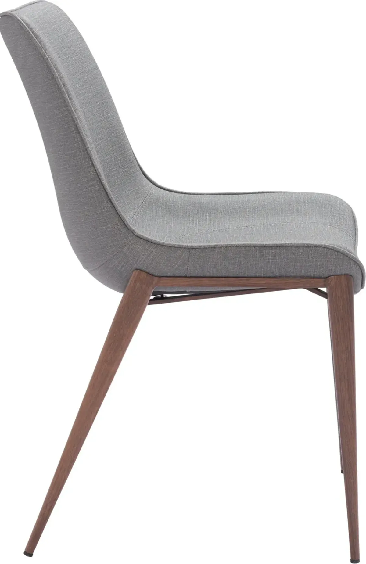 Millie Set of 2 Dining Chairs - Gray/Walnut