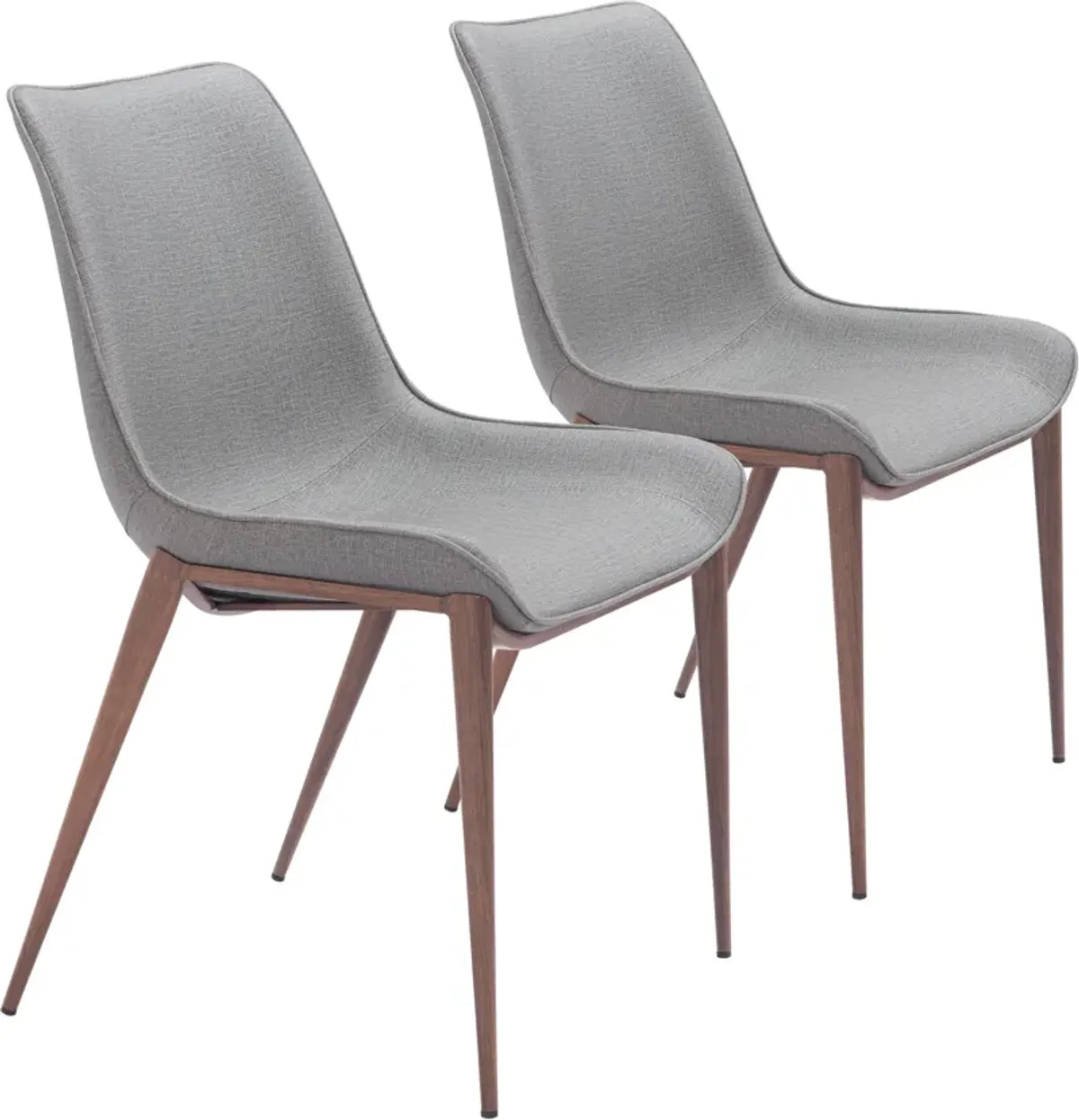 Millie Set of 2 Dining Chairs - Gray/Walnut