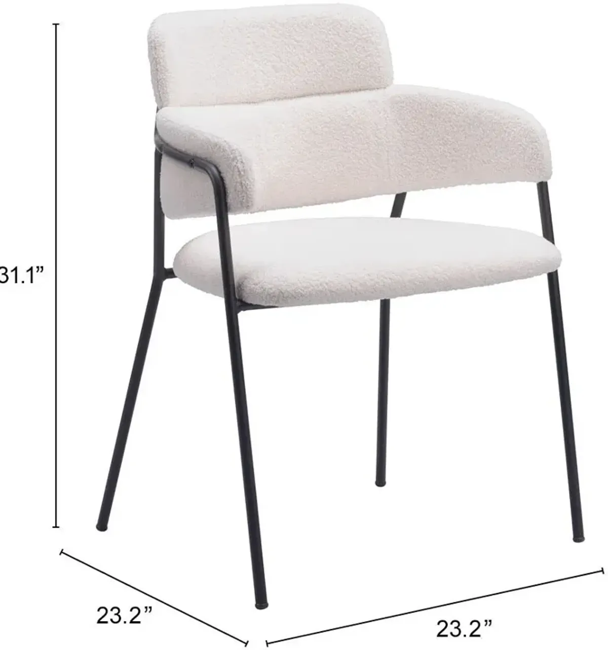 Freycinet Set of 2 Dining Chairs - Cream