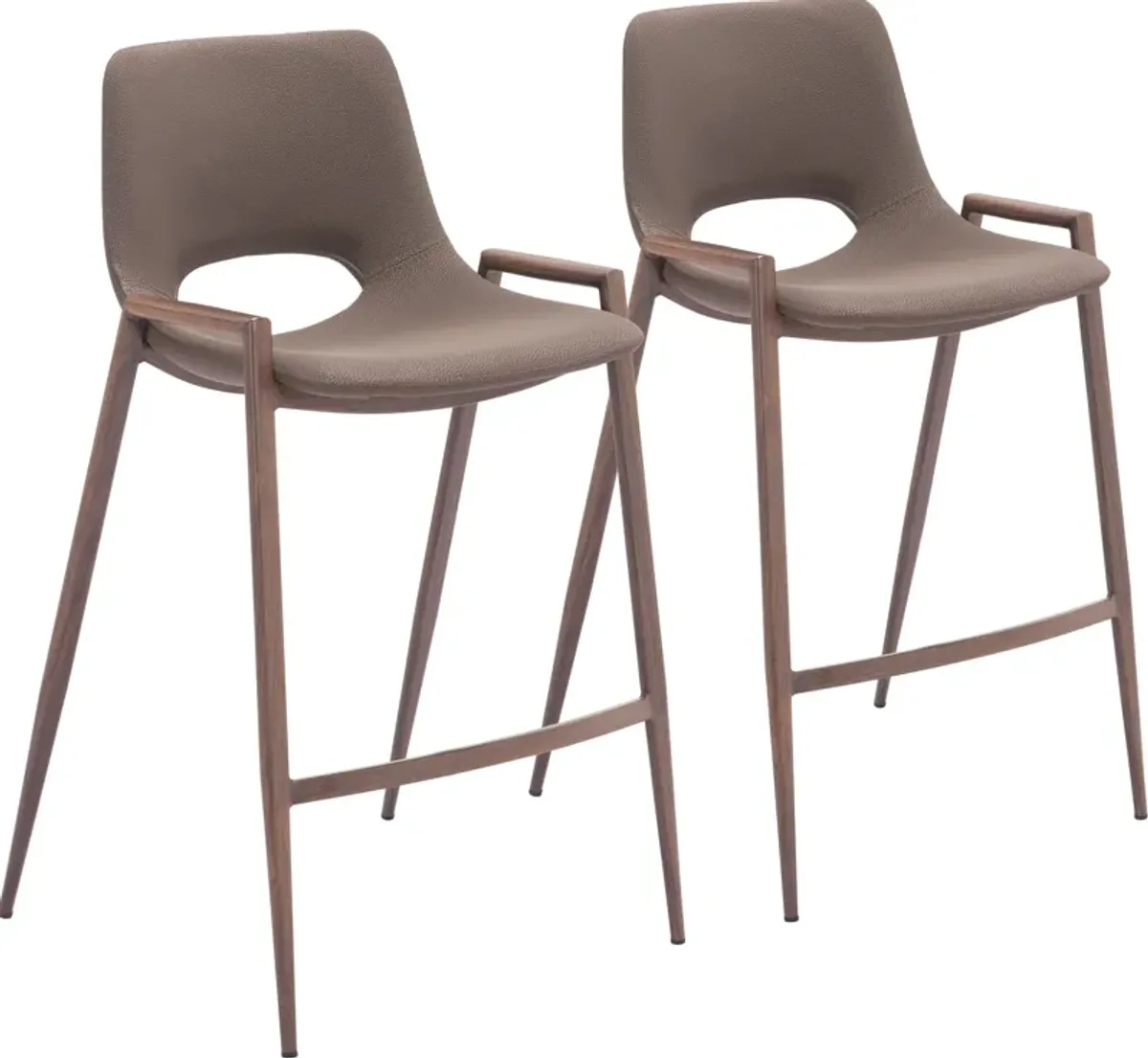 Emerson Set of 2 Counter-Height Stools - Brown