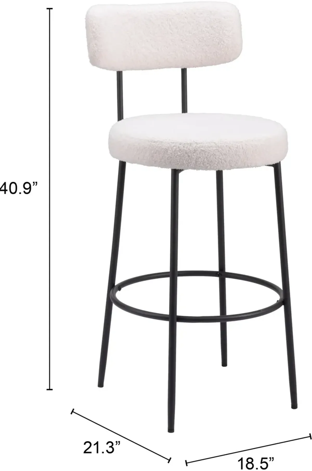 Breck Set of 2 Bar Stools - Ivory