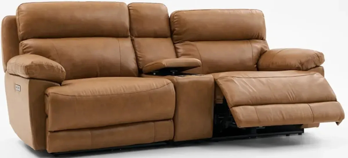 Gatlin Dual-Power Reclining Loveseat with Console - Tan