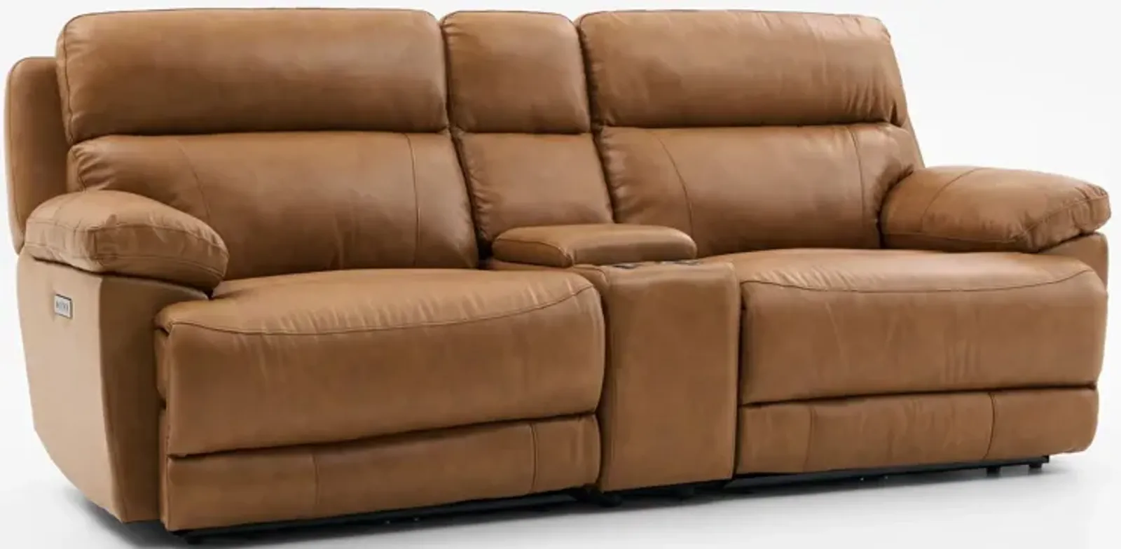 Gatlin Dual-Power Reclining Loveseat with Console - Tan