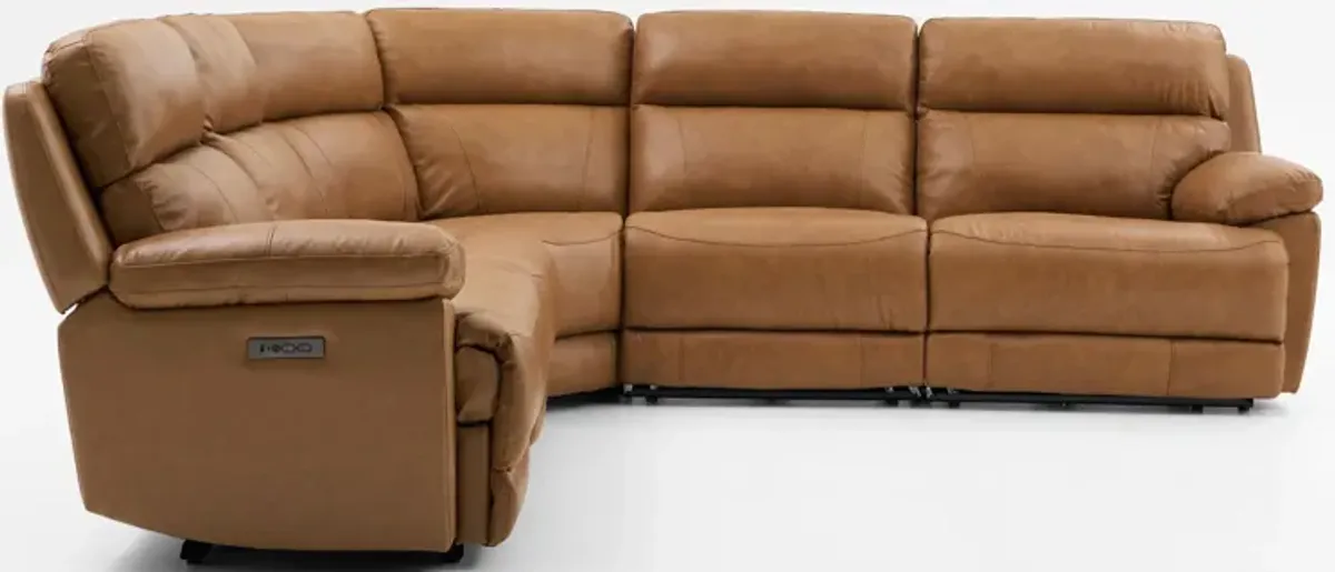 Gatlin 5-Piece Dual-Power Reclining Sectional - Tan