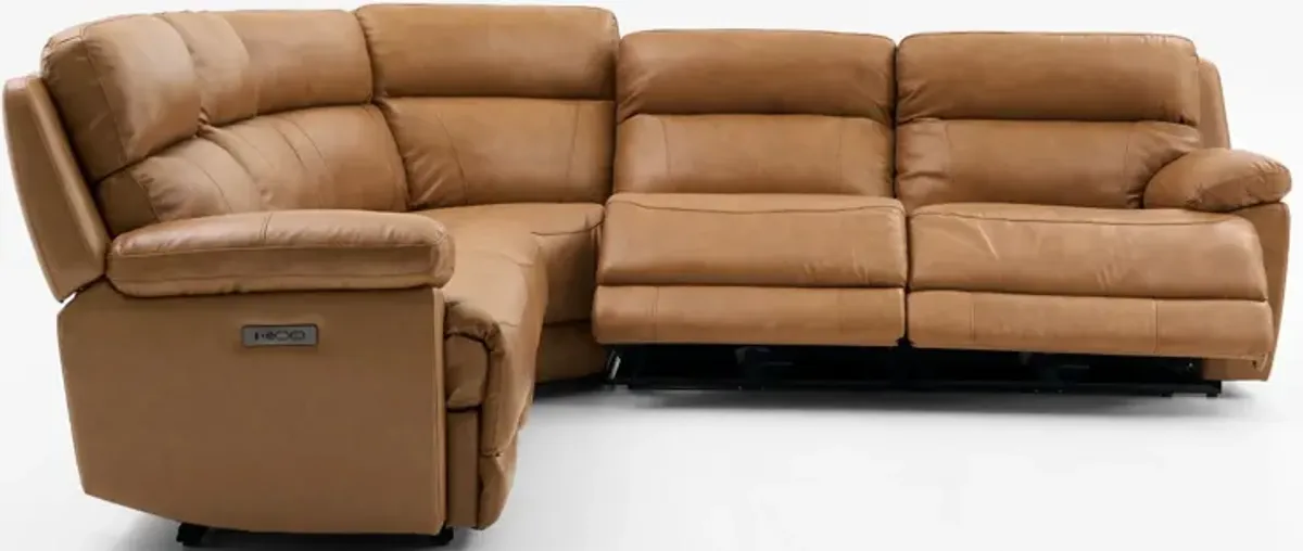 Gatlin 5-Piece Dual-Power Reclining Sectional - Tan