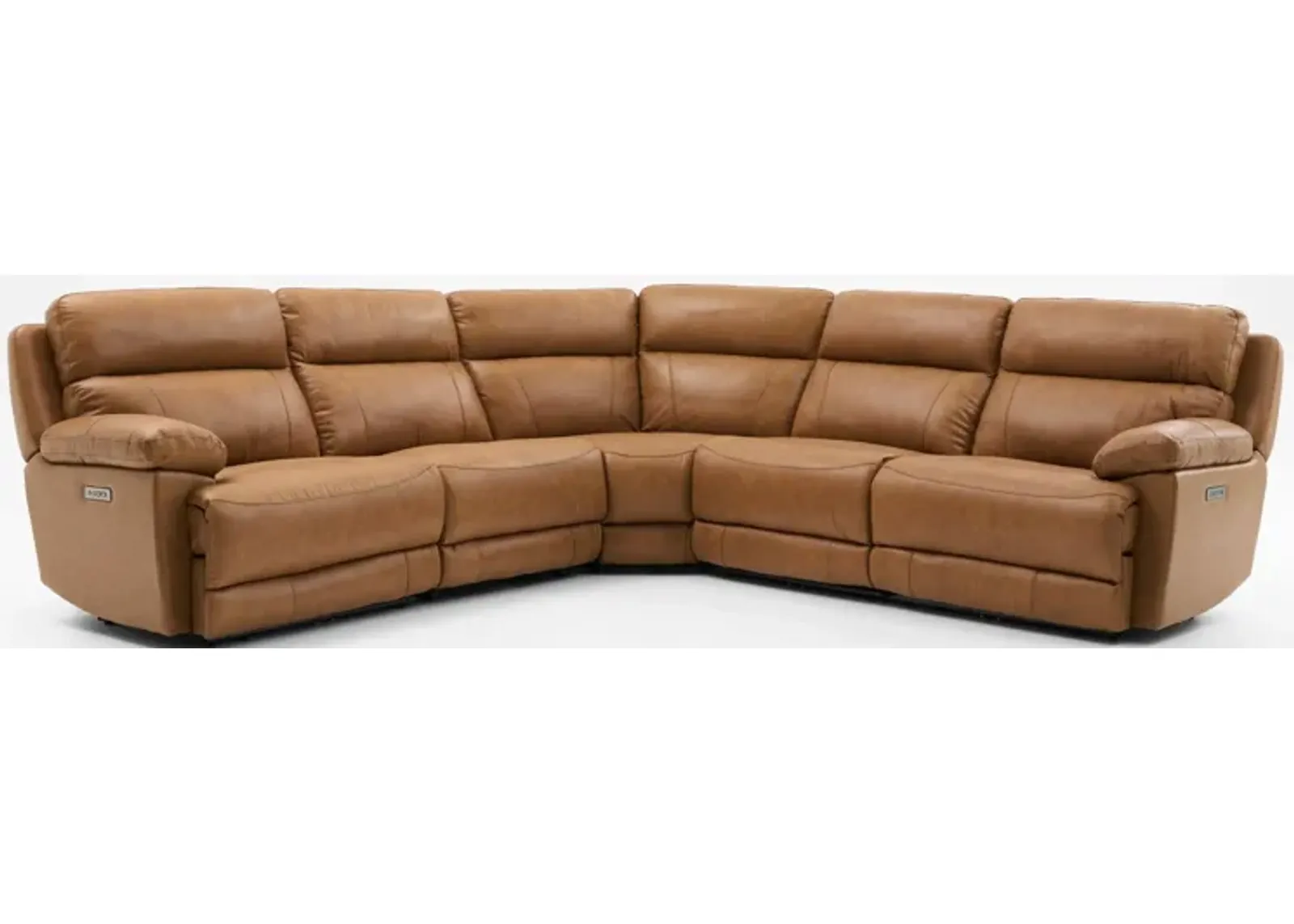 Gatlin 5-Piece Dual-Power Reclining Sectional - Tan