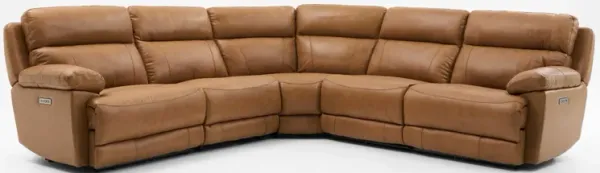 Gatlin 5-Piece Dual-Power Reclining Sectional - Tan