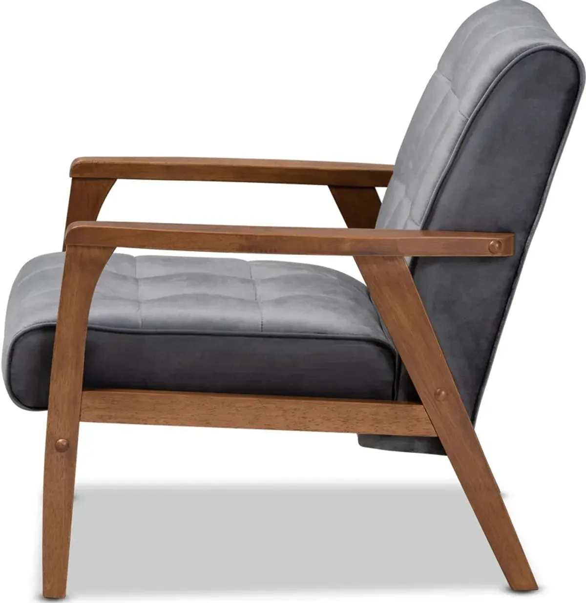 Belinda Accent Chair - Grey/Walnut