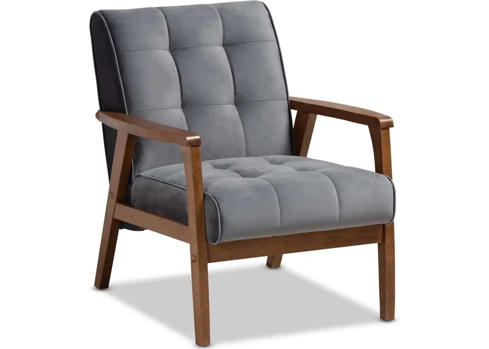 Belinda Accent Chair - Grey/Walnut