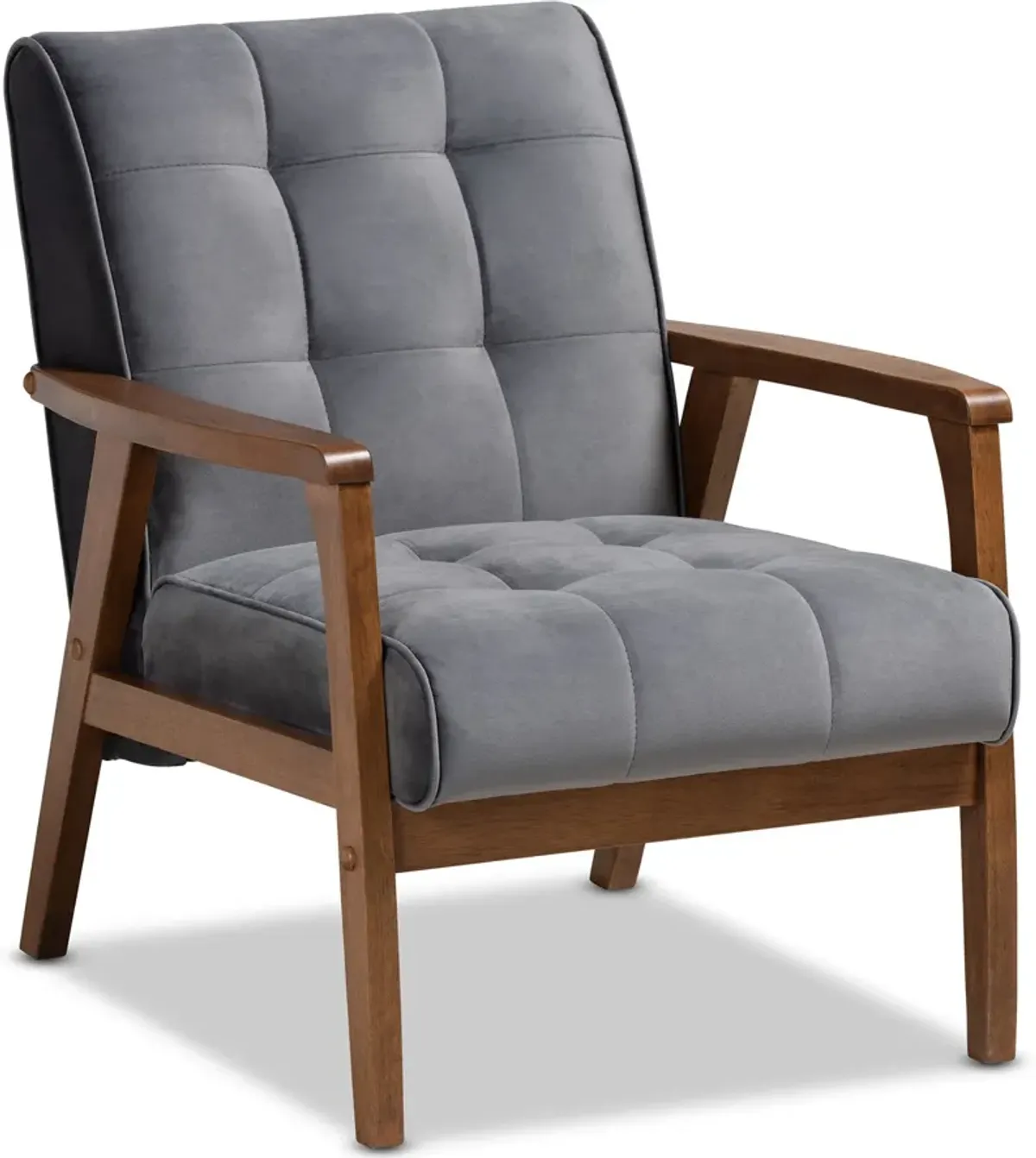 Belinda Accent Chair - Grey/Walnut