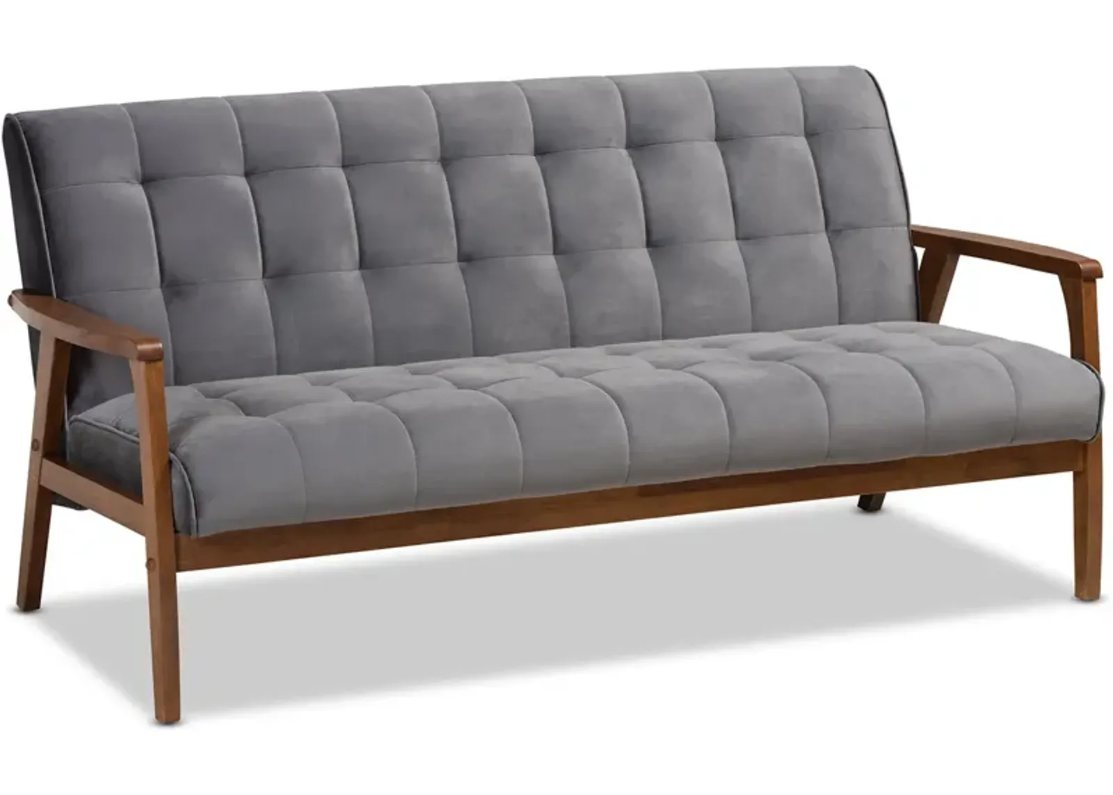 Belinda Sofa - Grey/Walnut