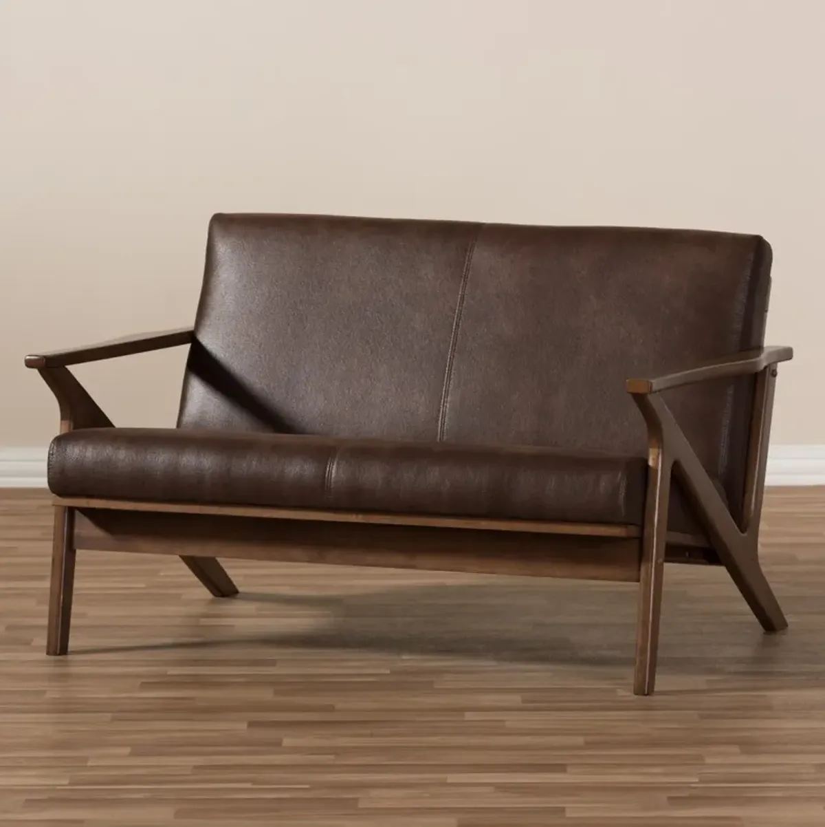 Andrea Loveseat - Dark Brown/Walnut Brown