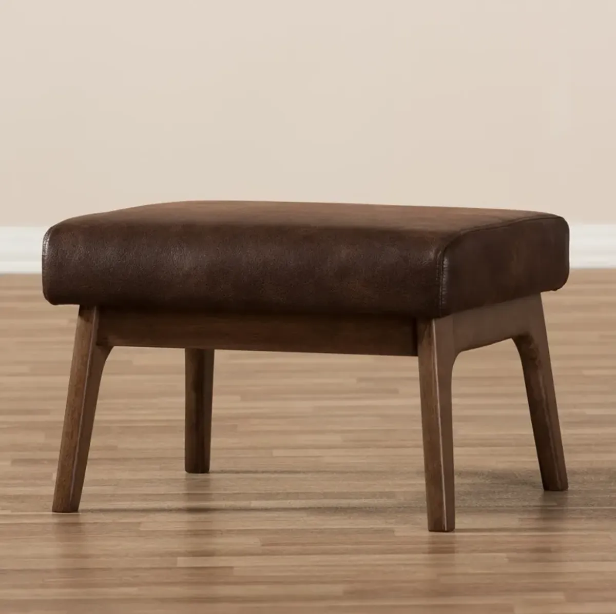 Andrea Ottoman - Dark Brown/Walnut Brown