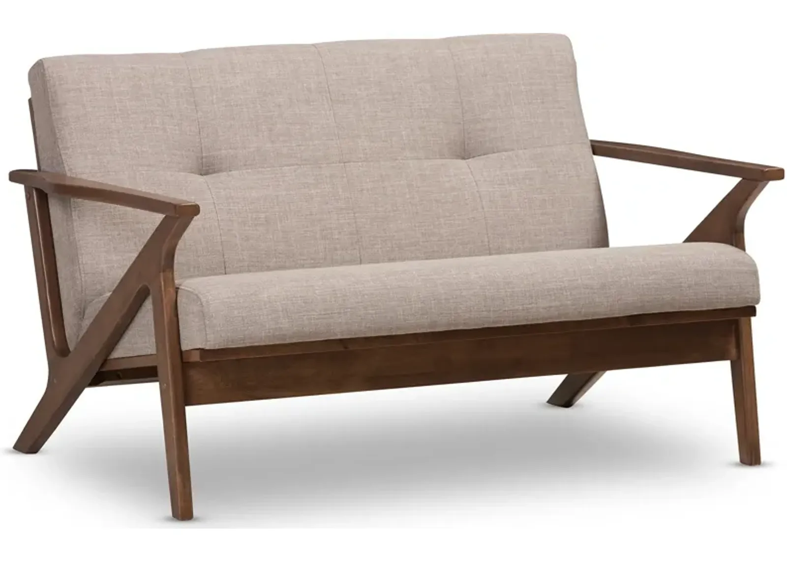 Andrea Loveseat - Light Grey/Walnut Brown