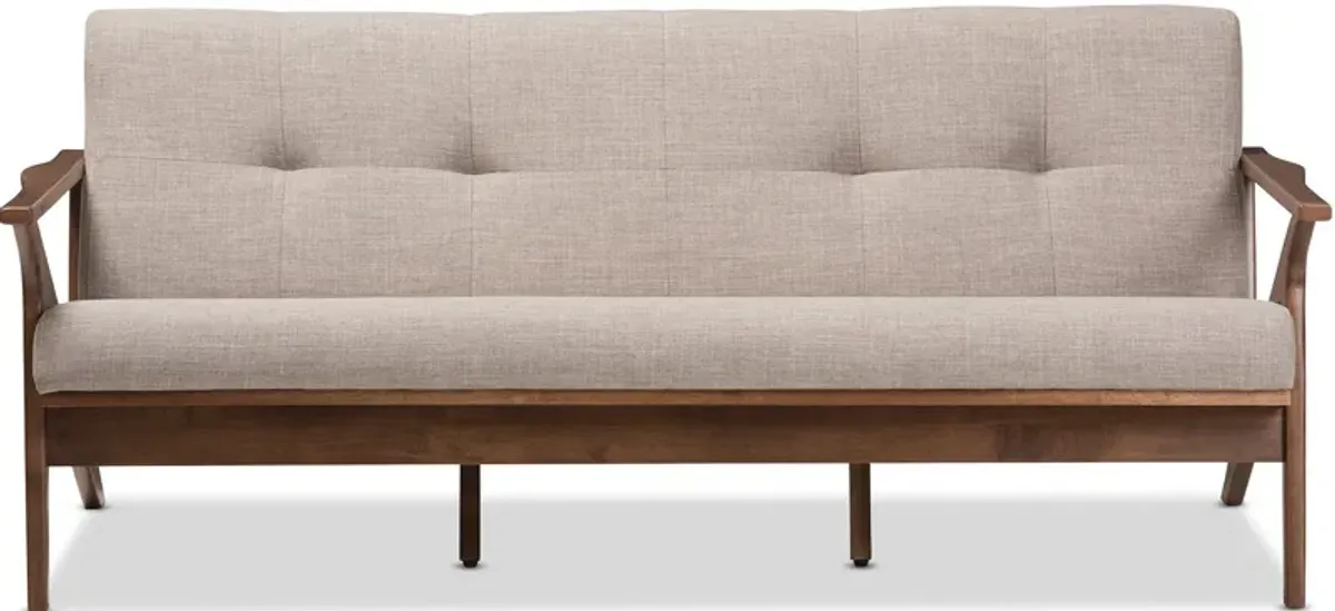 Andrea Sofa - Light Grey/Walnut Brown