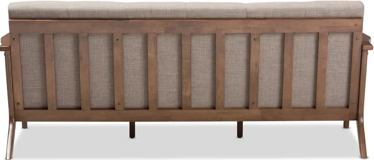 Andrea Sofa - Light Grey/Walnut Brown