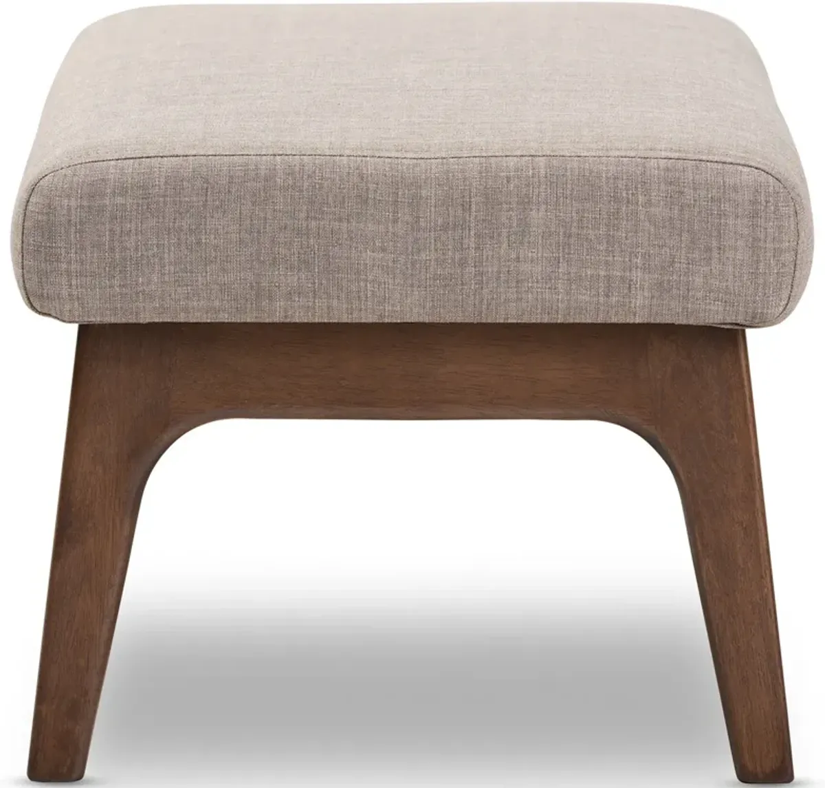 Andrea Ottoman - Light Grey/Walnut Brown