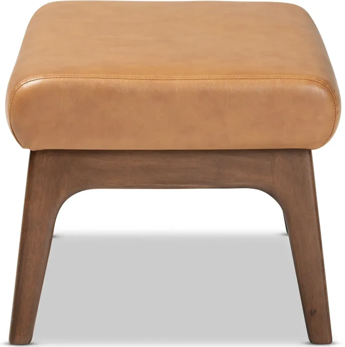 Andrea Ottoman - Tan/Walnut Brown