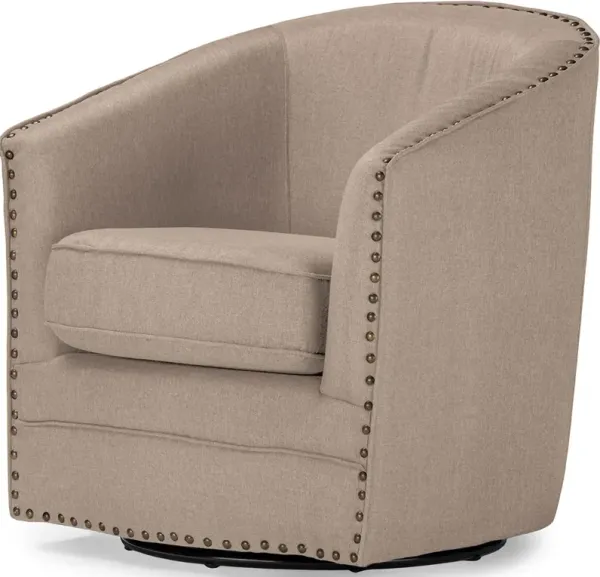Maximilian Swivel Accent Chair - Beige