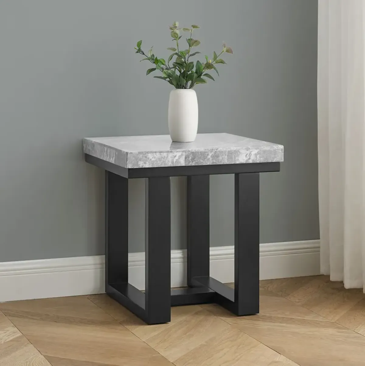 Artemis Marble End Table - Gray