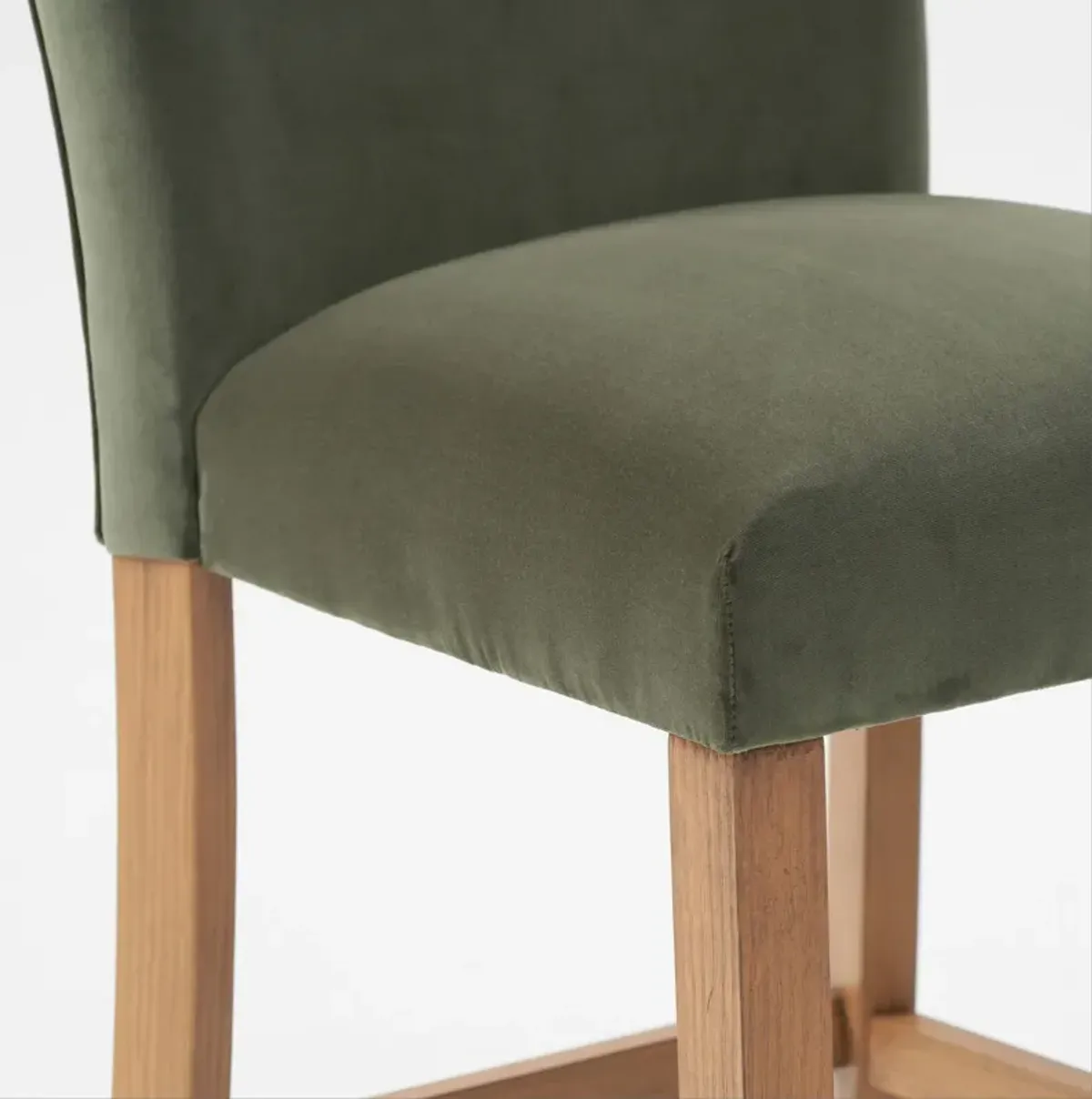 Artemis Counter-Height Upholstered Stool - Olive/Natural