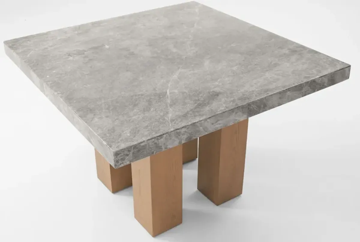 Artemis Marble Counter-Height Dining Table - Gray Marble/Natural