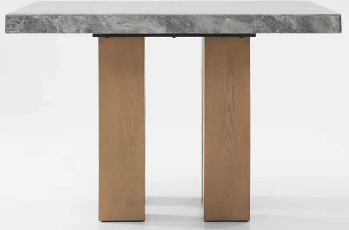 Artemis Marble Counter-Height Dining Table - Gray Marble/Natural