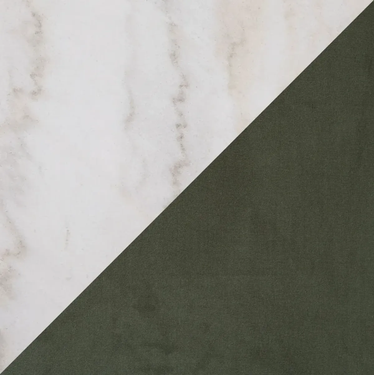 Artemis Marble Dining Table and 4 Upholstered Dining Chairs - White Marble/Olive