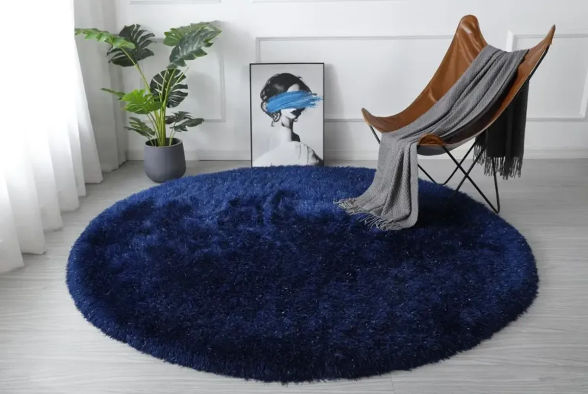 Sarezzo 7' Round Area Rug - Blue