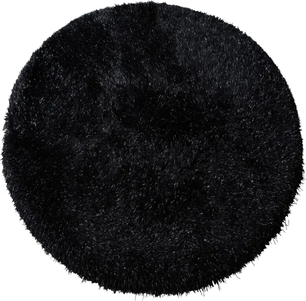Sarezzo 7' Round Area Rug - Black