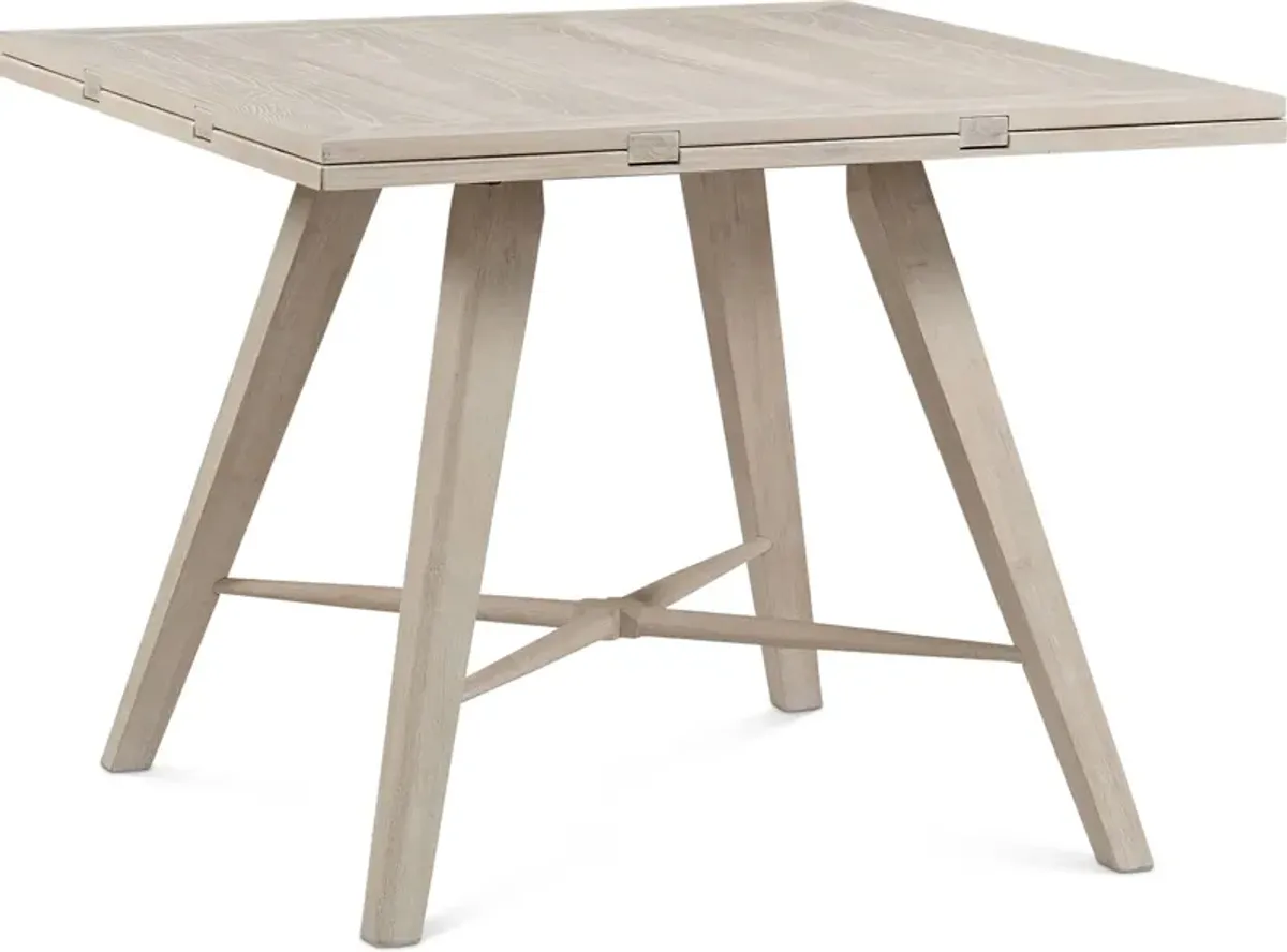 Hayward Solid Wood Convertible Counter-Height Dining Table & 4 Windsor-Back Stools - White