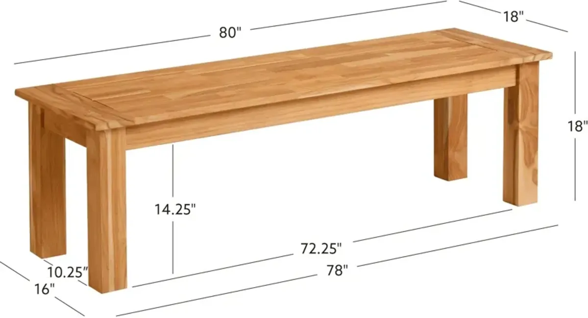 Long Beach Outdoor Dining Bench