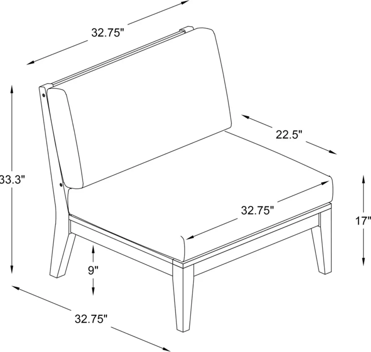 Key West Outdoor Armless Chair