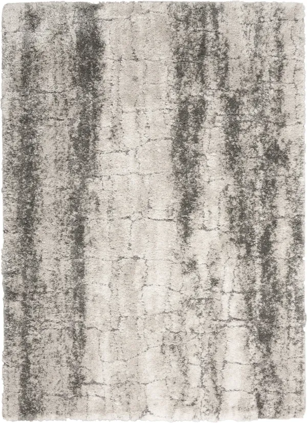 Lana Shag 4' x 6' Area Rug - Ivory/Charcoal