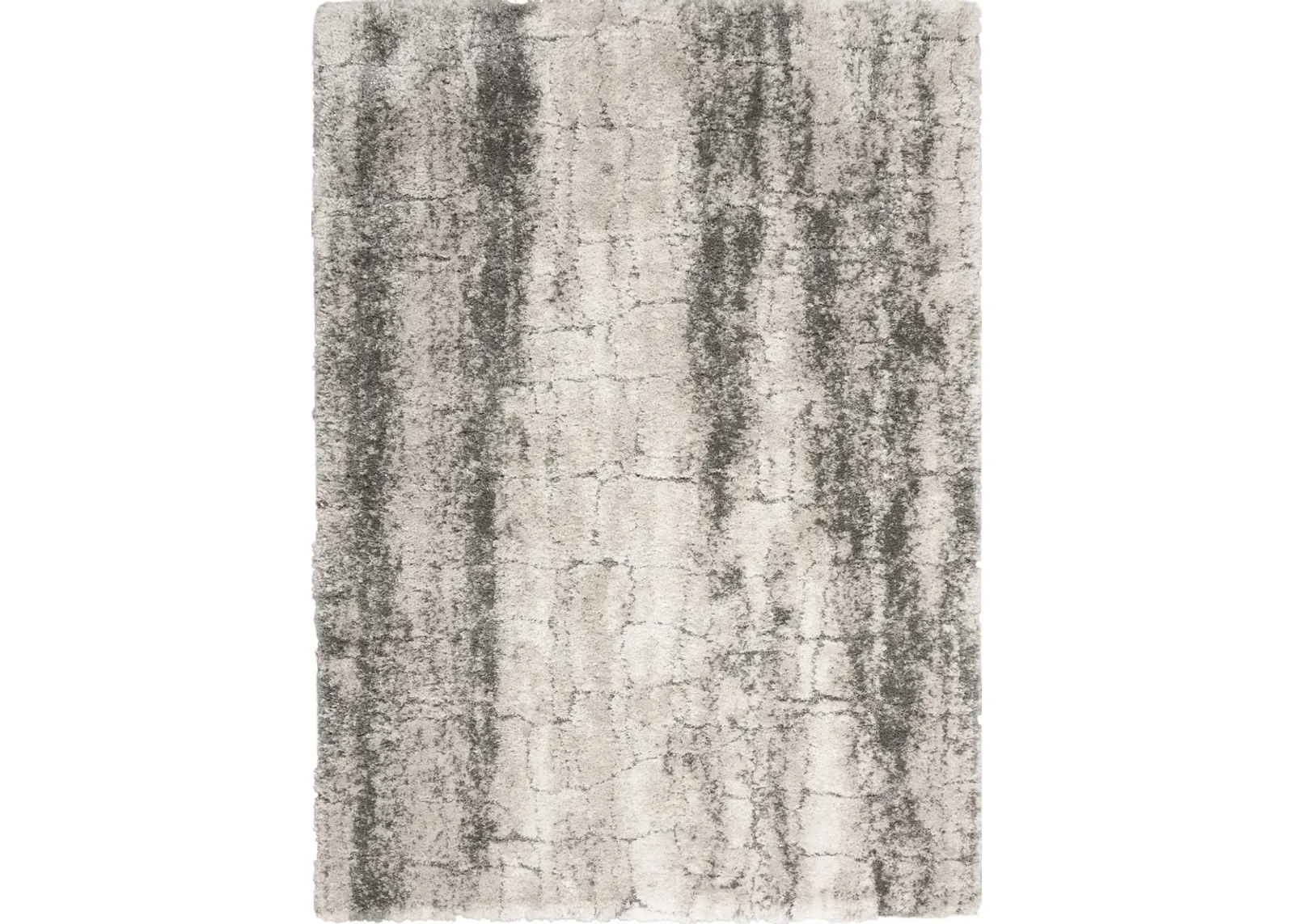 Lana Shag 4' x 6' Area Rug - Ivory/Charcoal