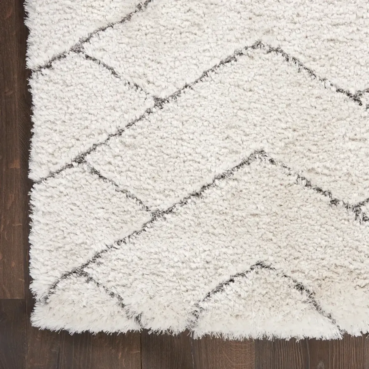 Lana Shag 4' x 6' Area Rug - Ivory/Gray