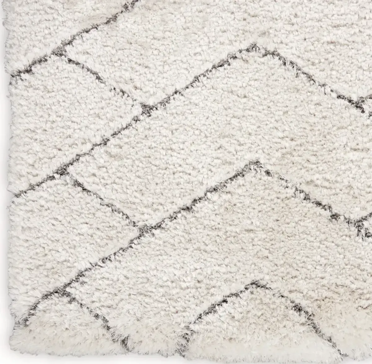 Lana Shag 4' x 6' Area Rug - Ivory/Gray