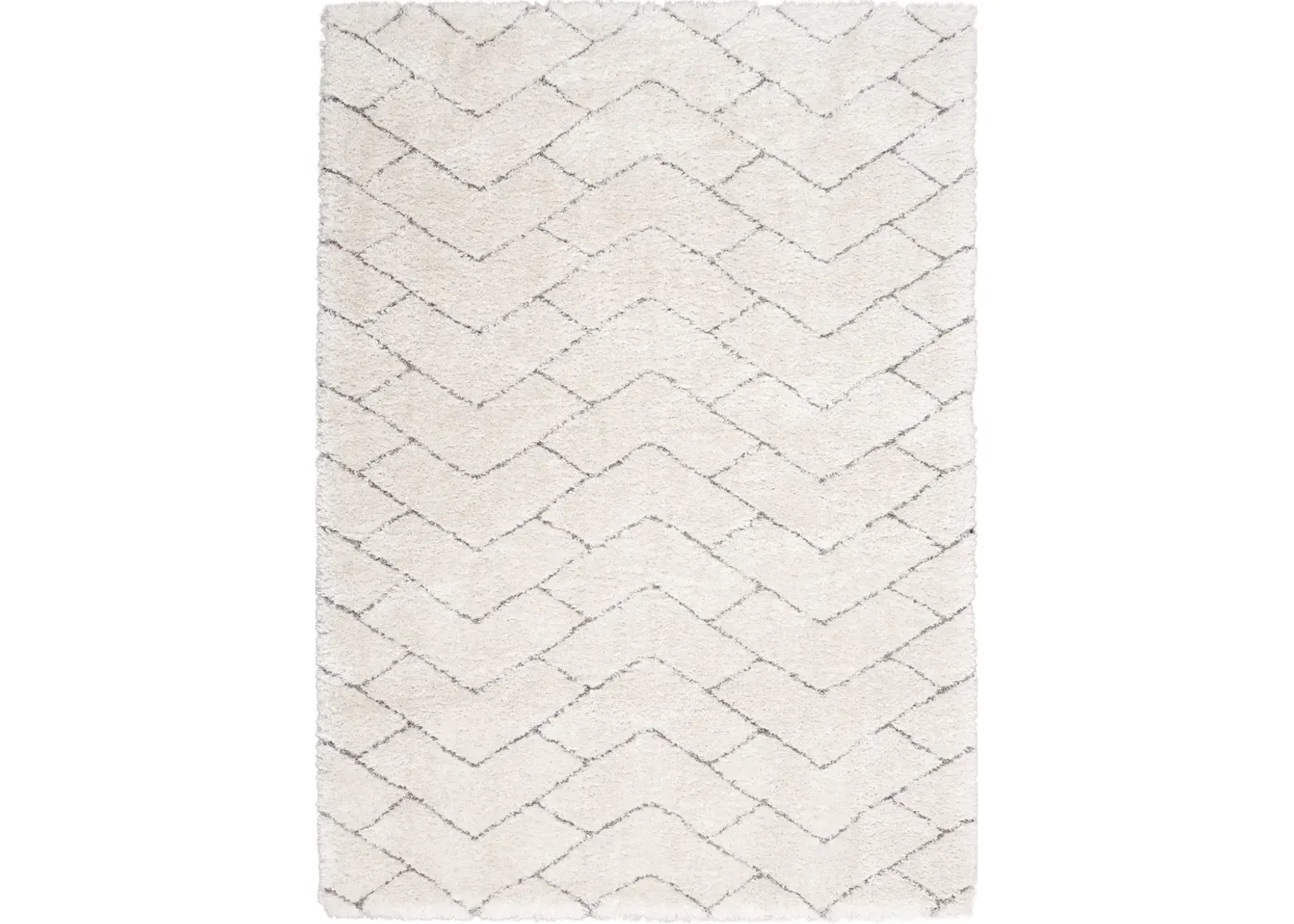 Lana Shag 4' x 6' Area Rug - Ivory/Gray