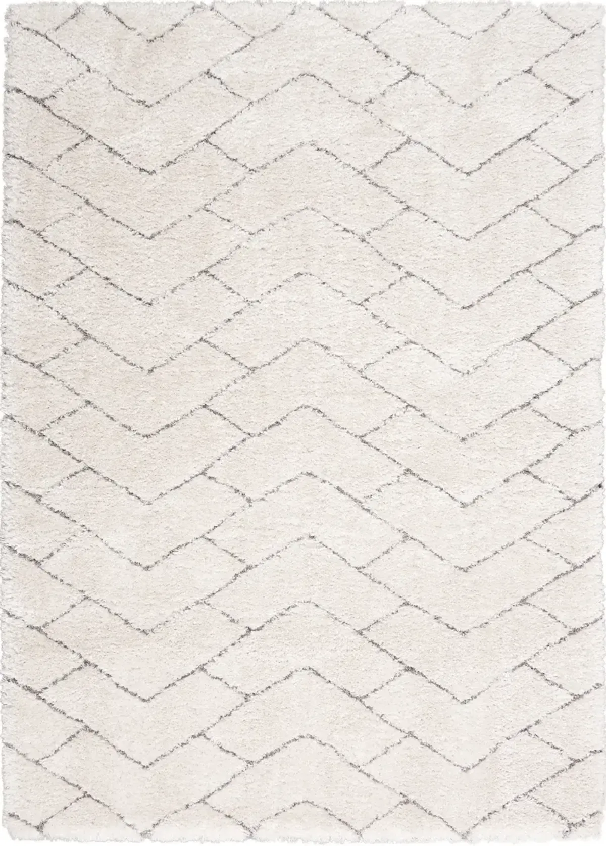 Lana Shag 4' x 6' Area Rug - Ivory/Gray