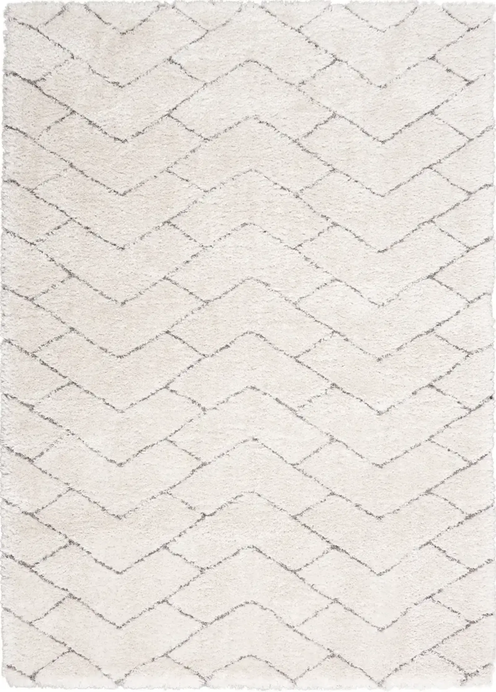 Lana Shag 4' x 6' Area Rug - Ivory/Gray