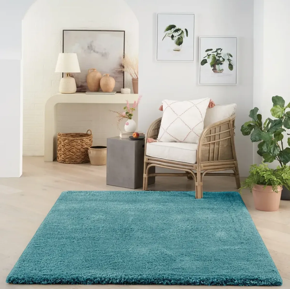 Lana Shag 5' x 7' Area Rug - Aqua