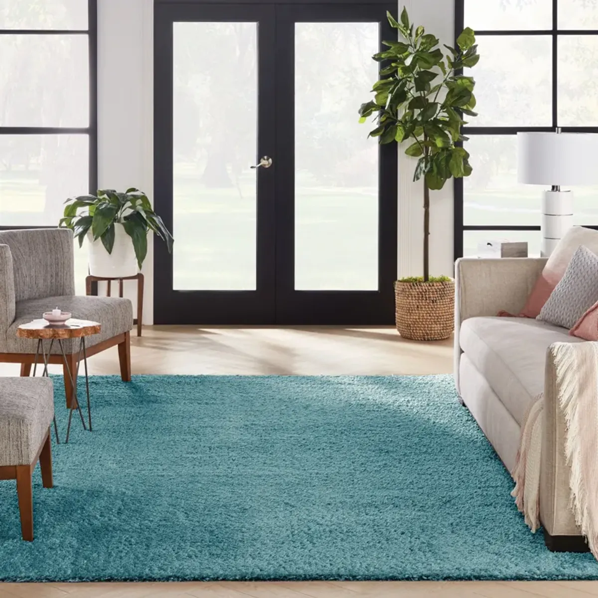 Lana Shag 5' x 7' Area Rug - Aqua