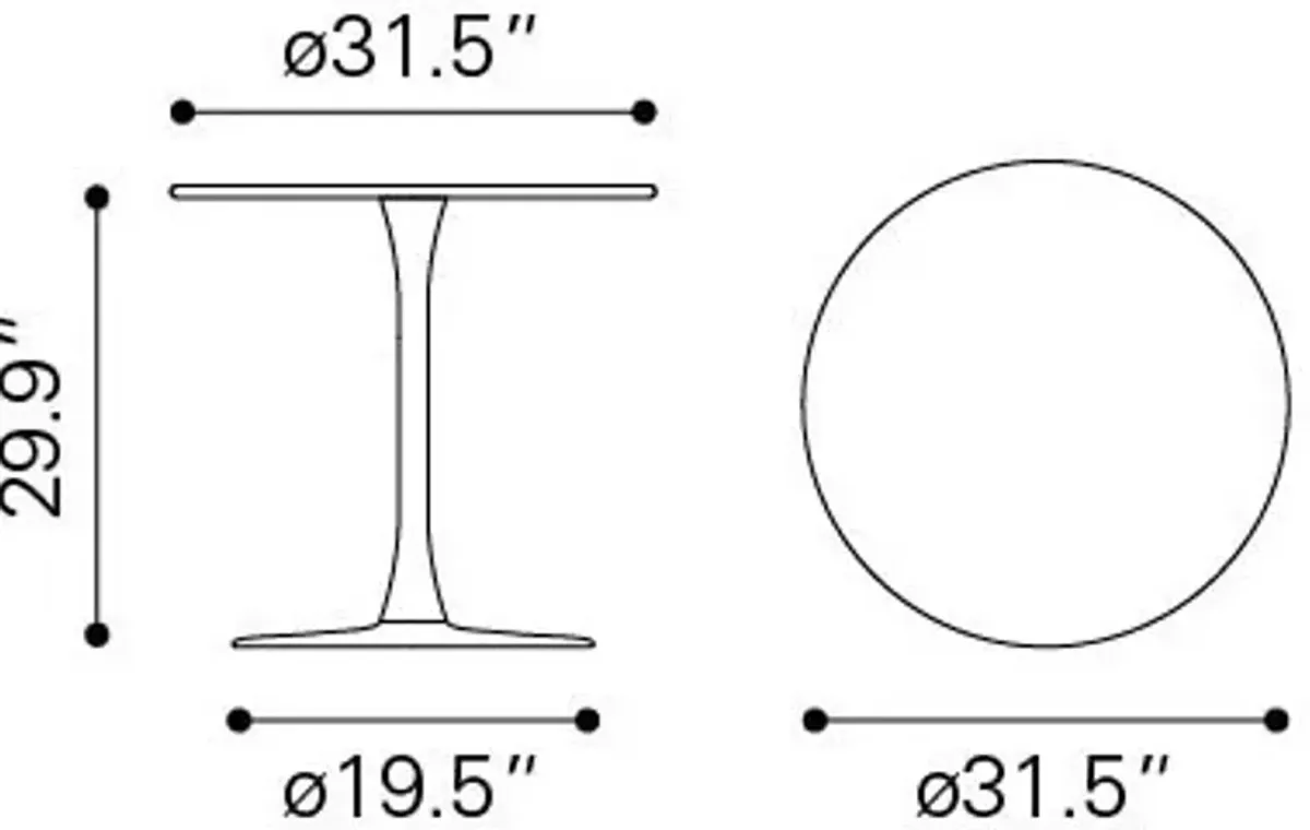 Pinellas Outdoor Round Dining Table - Gray