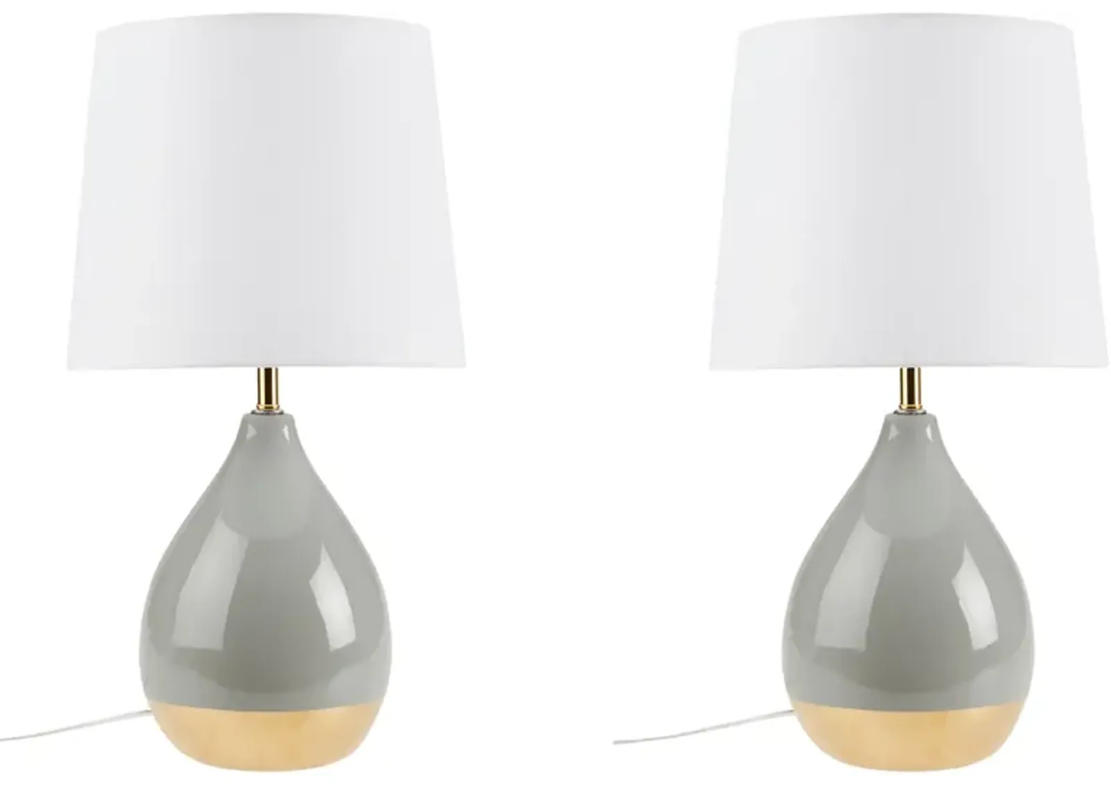 Cary Set of 2 Table Lamps - Sage Green/Gold