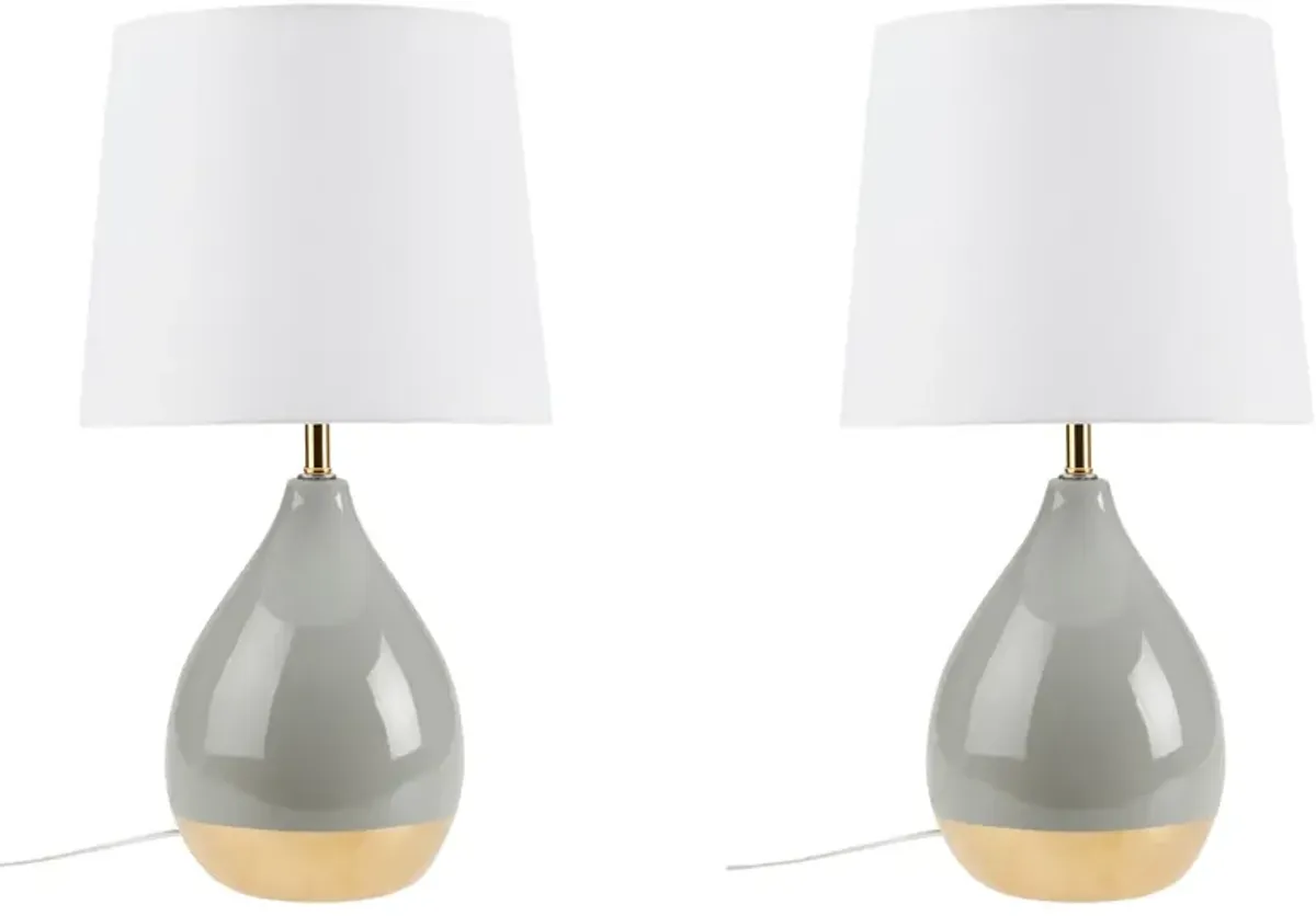 Cary Set of 2 Table Lamps - Sage Green/Gold