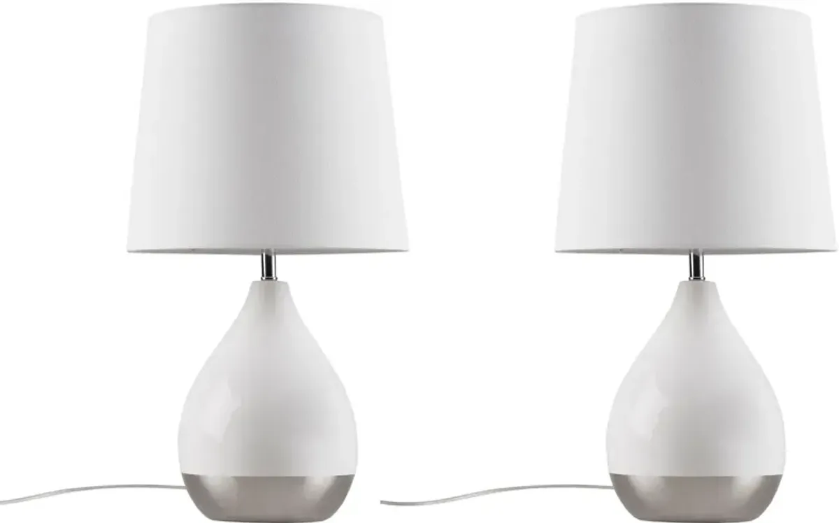 Cary Set of 2 Table Lamps - White/Silver