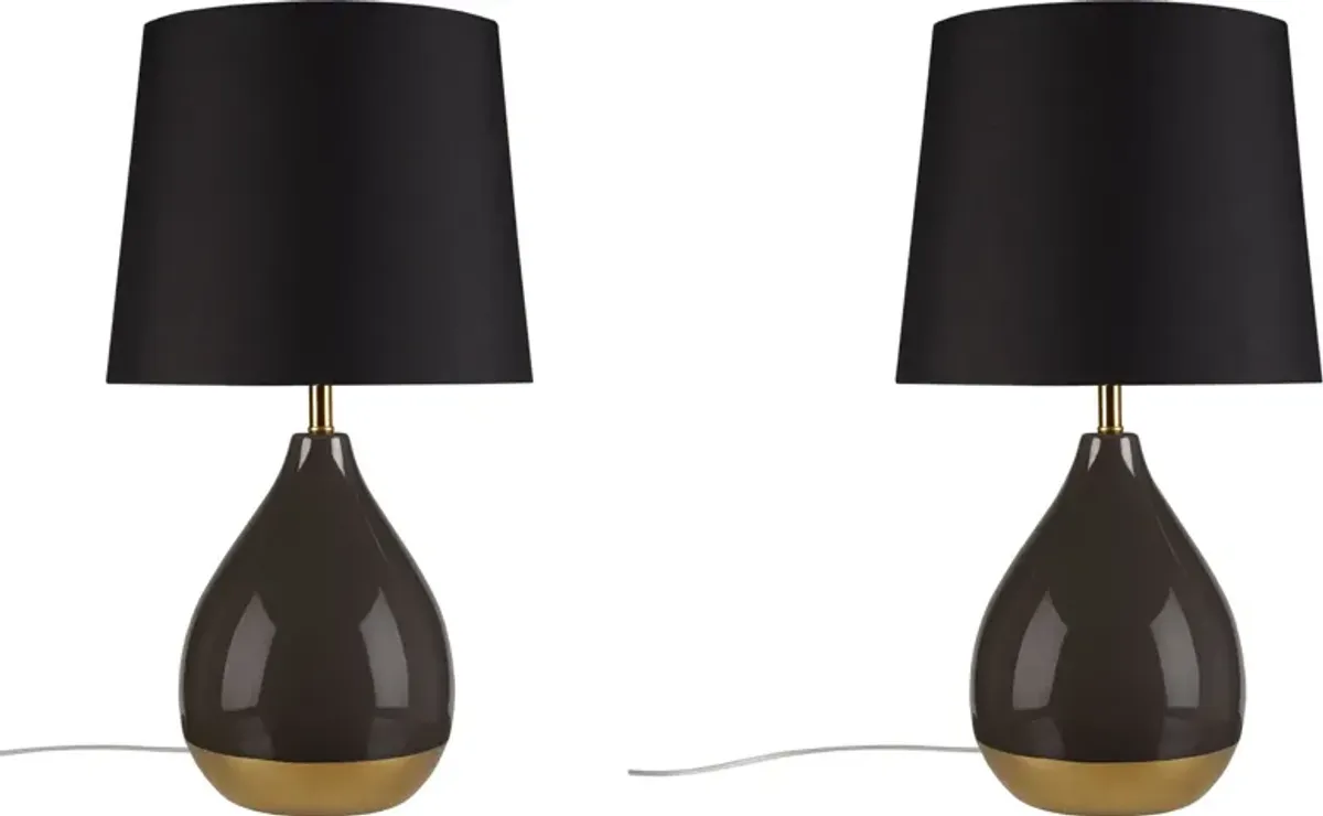 Cary Set of 2 Table Lamps - Black/Gold